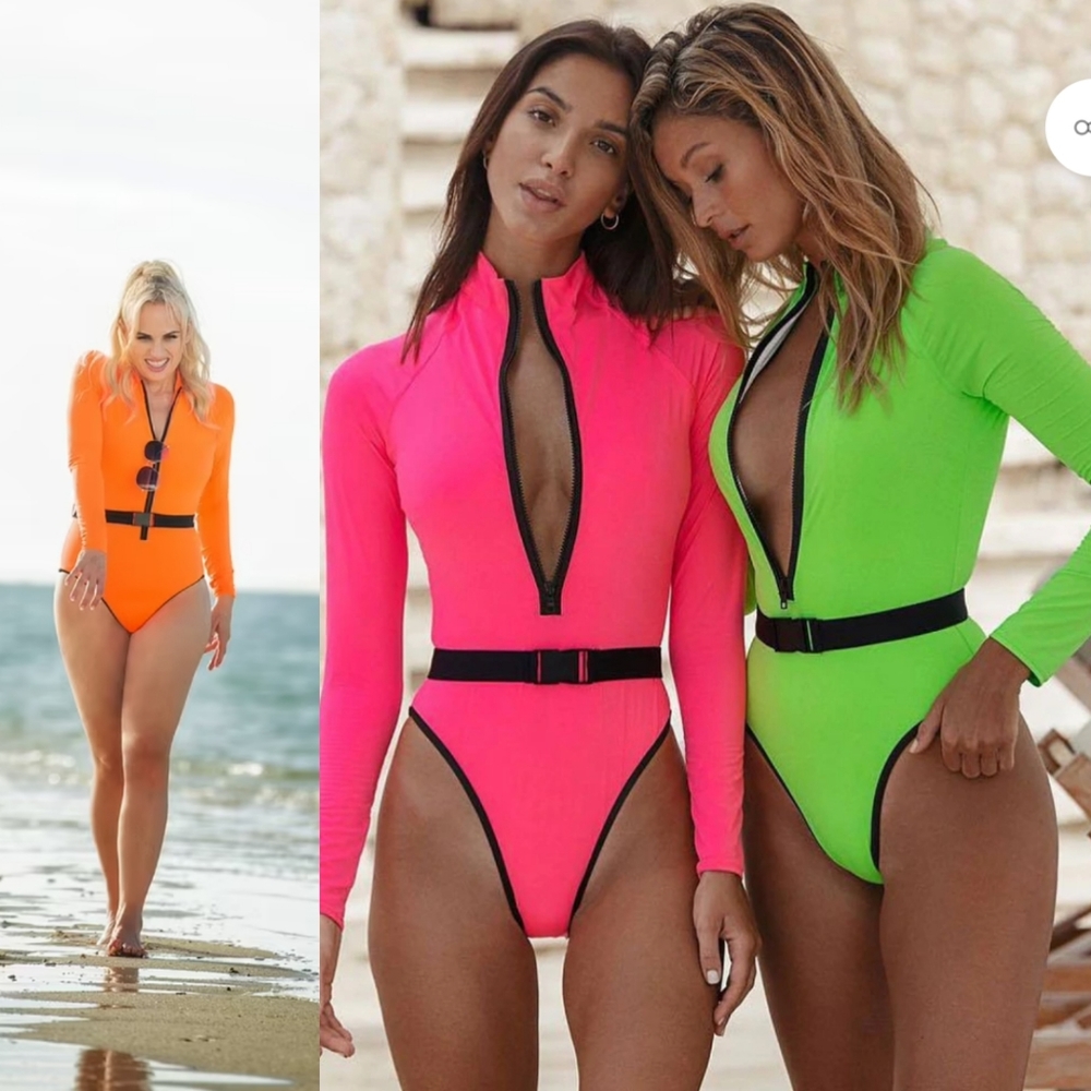 Noire Swimwear XS Neon Orange Swimsuit